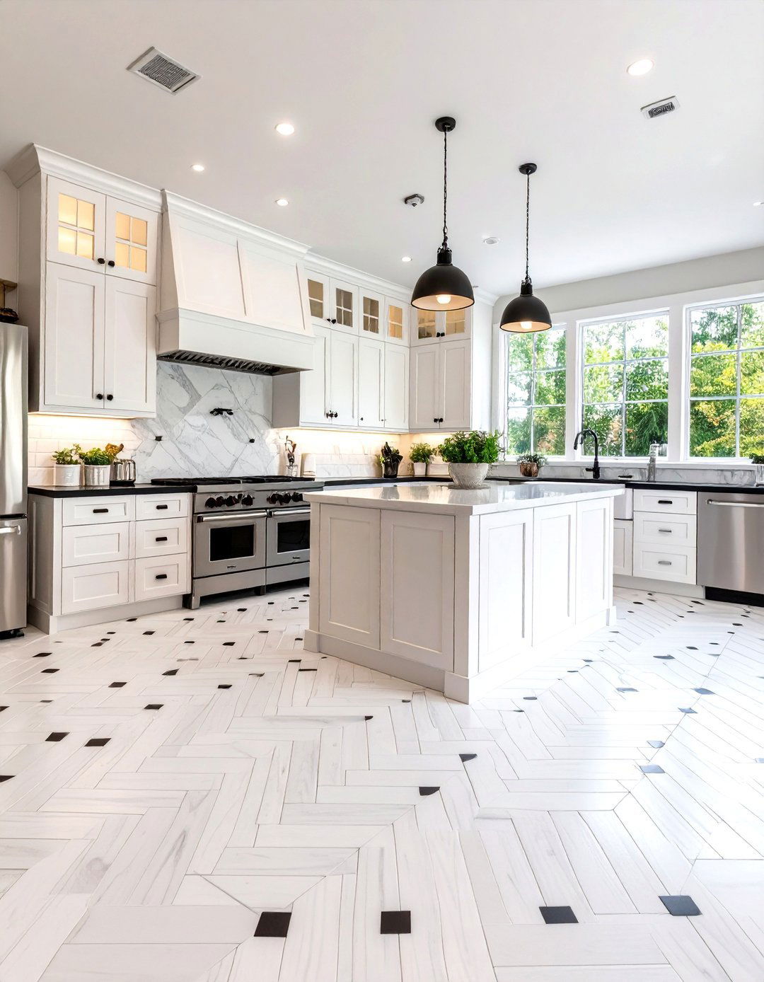 Elegant Basketweave Tile Pattern - 30 kitchen floor tile ideas
