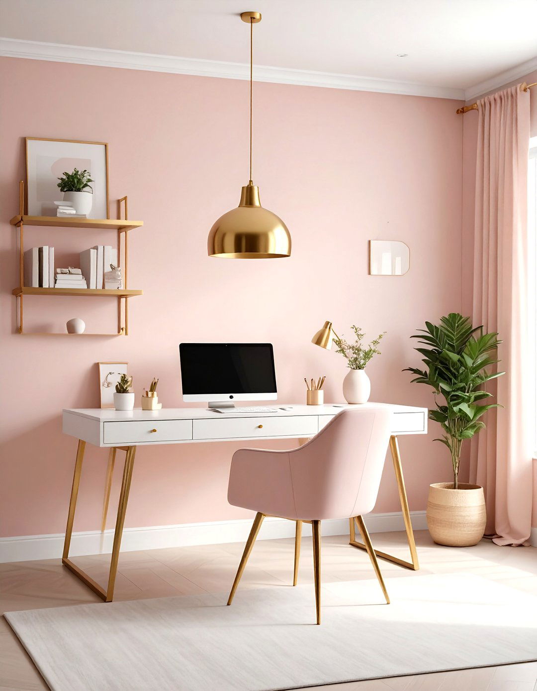 Elegant Blush Pink and Brass - 30 interior design color palette ideas