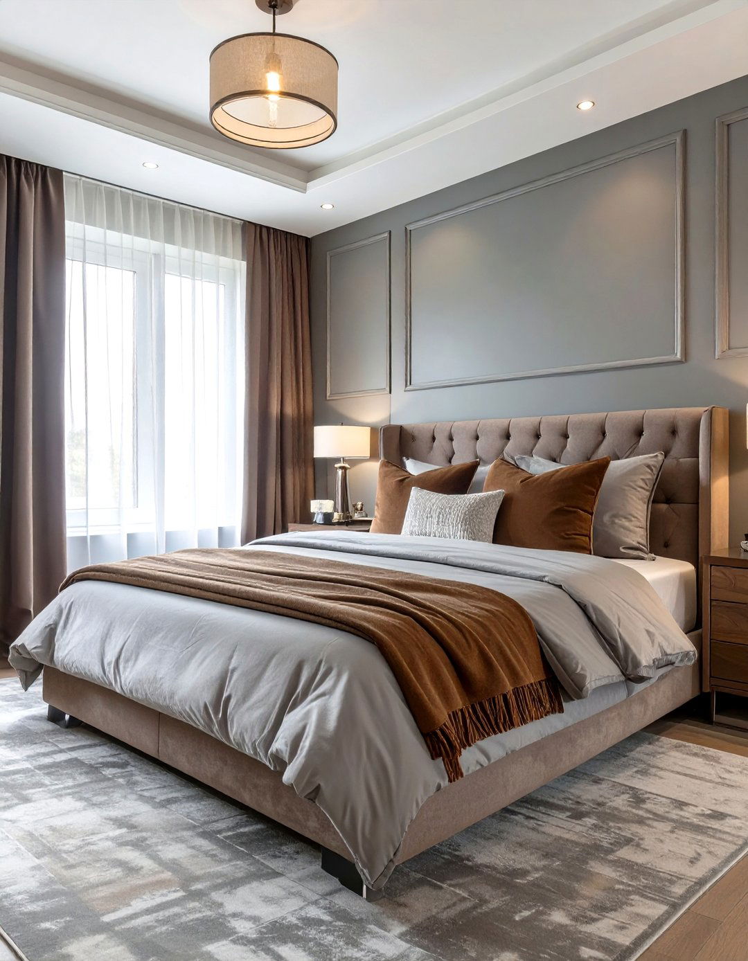 Elegant Brown and Gray Bedroom - 30 brown bedroom ideas