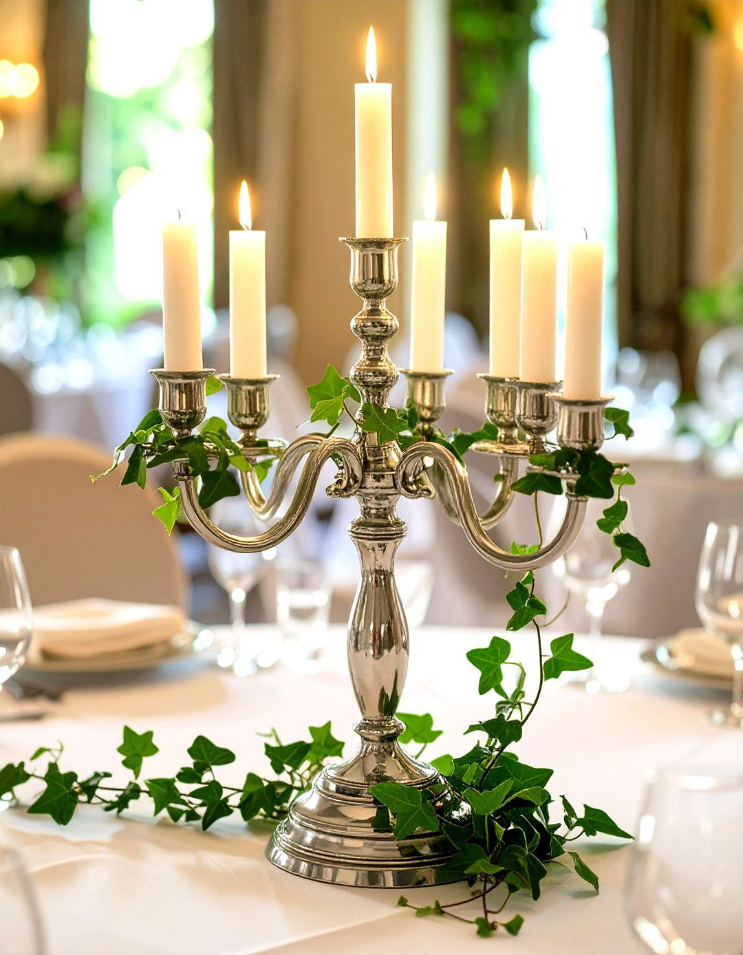 Elegant Candelabra Glow - 30 baby shower centerpiece ideas