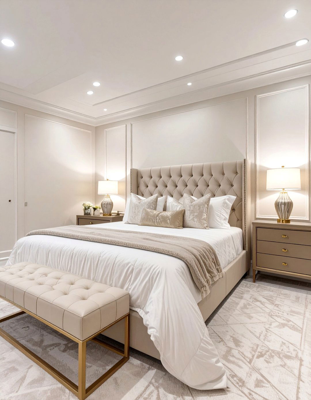 Elegant Cream and Gold Basement Suite - 30 basement color ideas