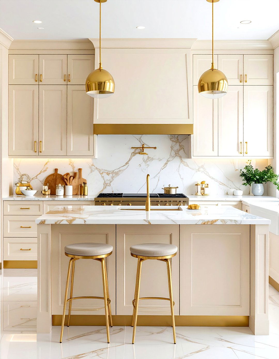 Elegant Cream and Gold Kitchens - 30 kitchen colors ideas
