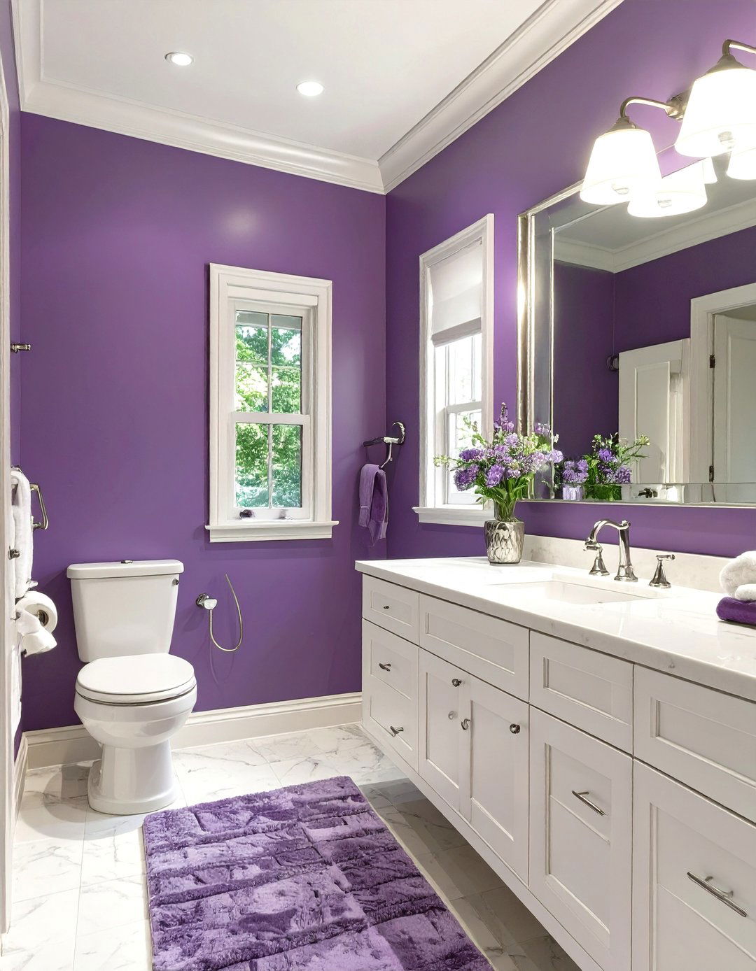 Elegant Eggplant Purple Bathroom - 30 bathroom wall paint ideas