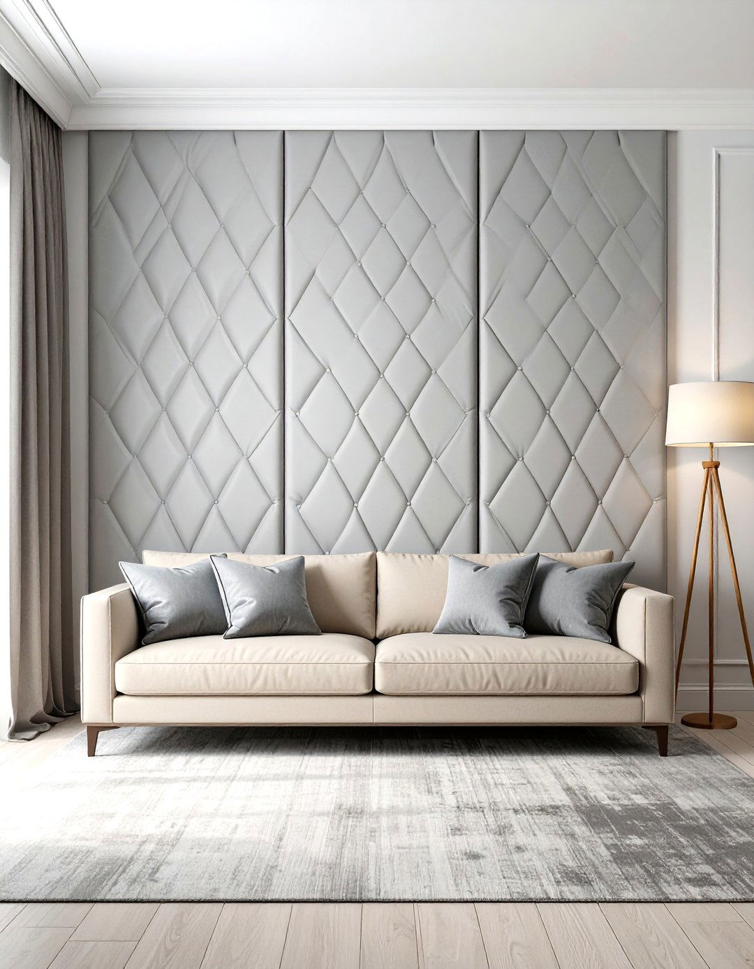 Elegant Fabric Panels - 30 elegant living room wall decor ideas