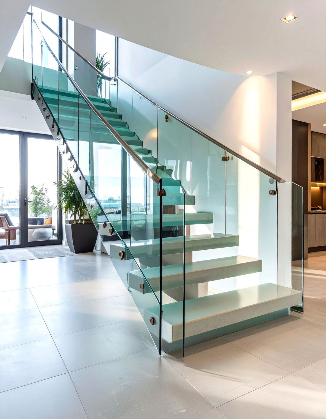 Elegant Glass Balustrade Stairway - 30 stairway decor ideas
