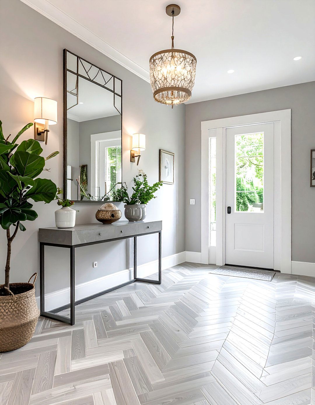 Elegant Herringbone Entryway Tile - 30 entryway tile ideas