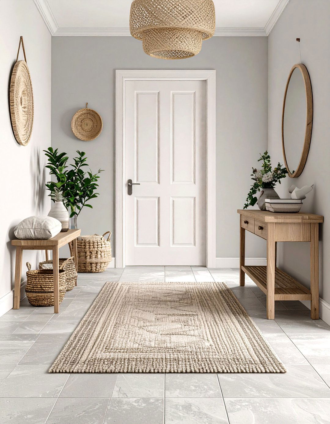 Elegant Limestone Tile Entryway Flooring - 30 entryway flooring ideas