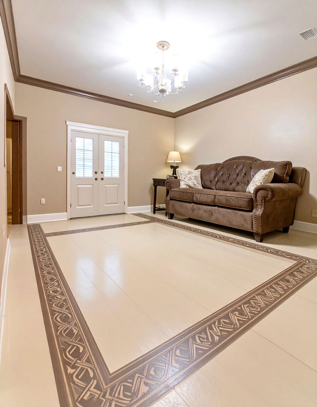 Elegant Painted Floor Border - 30 basement floor paint ideas
