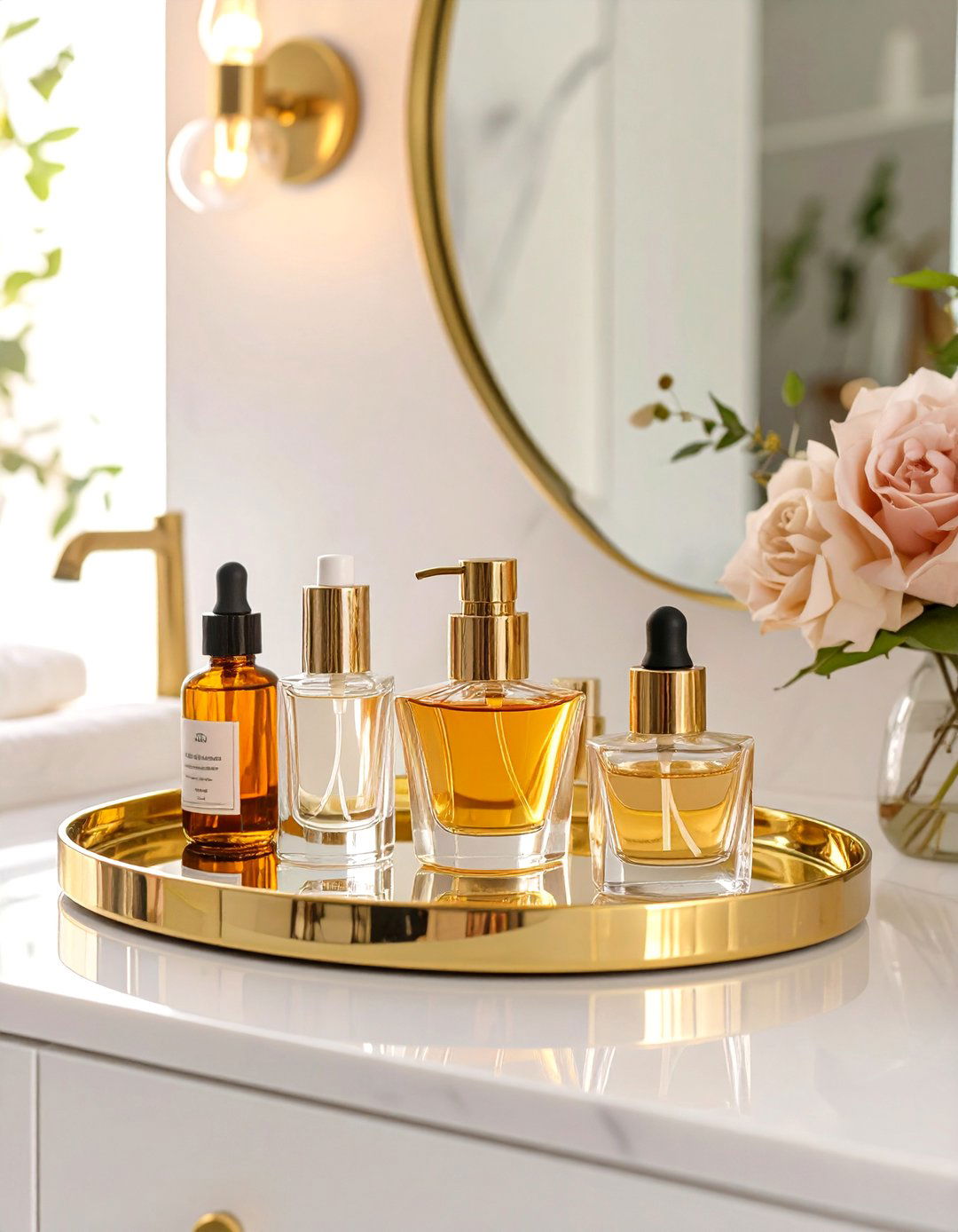 Elegant Perfume Tray Display - 30 teen girl bathroom ideas