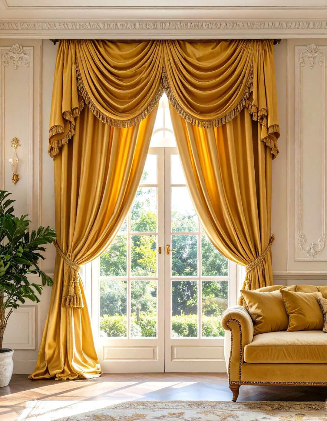 Elegant Swag and Jabot Curtains - 30 window treatment ideas for living room