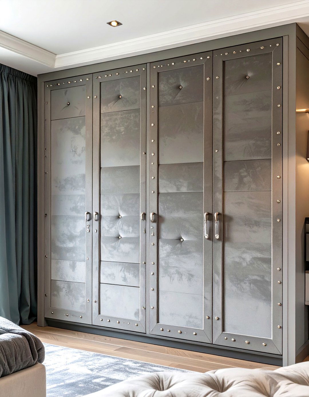 Elegant Upholstered Fabric Doors - 30 closet doors ideas