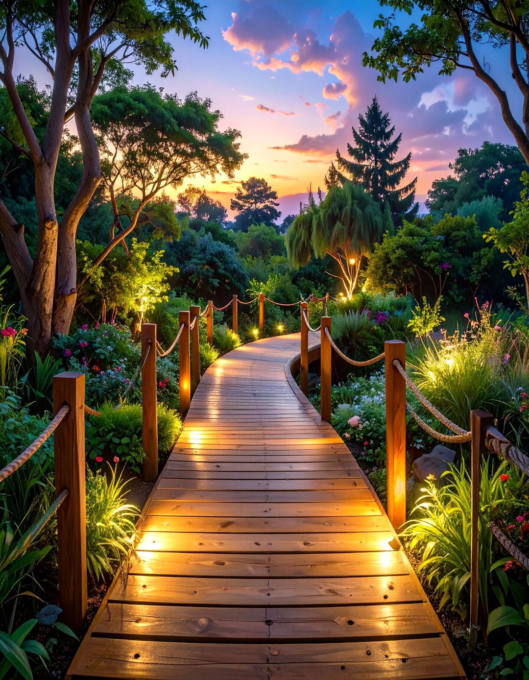 Elevated Wood Boardwalk - 30 backyard walkway ideas