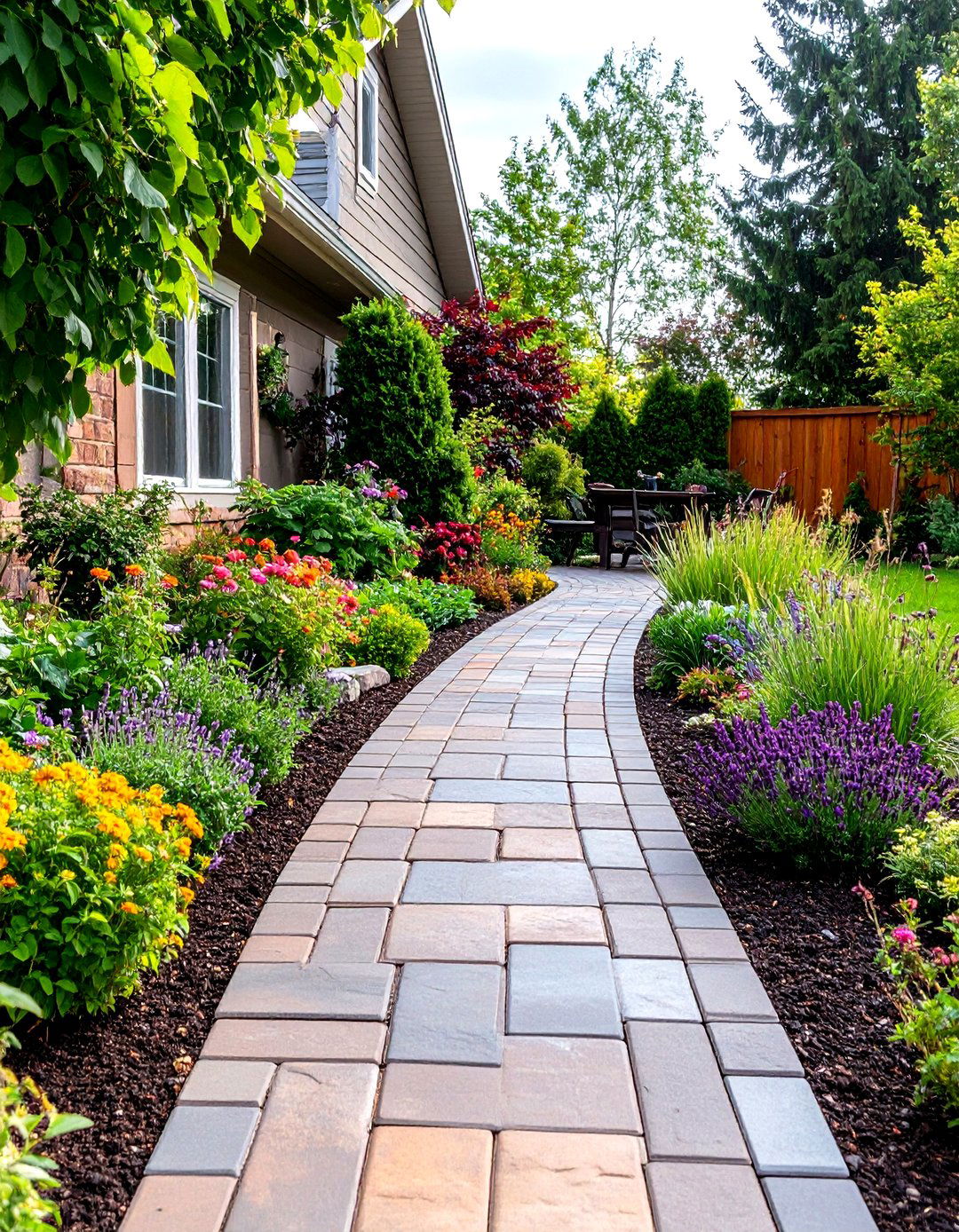 Elongated Paver Runner Patio - 30 diy cheap patio paver ideas