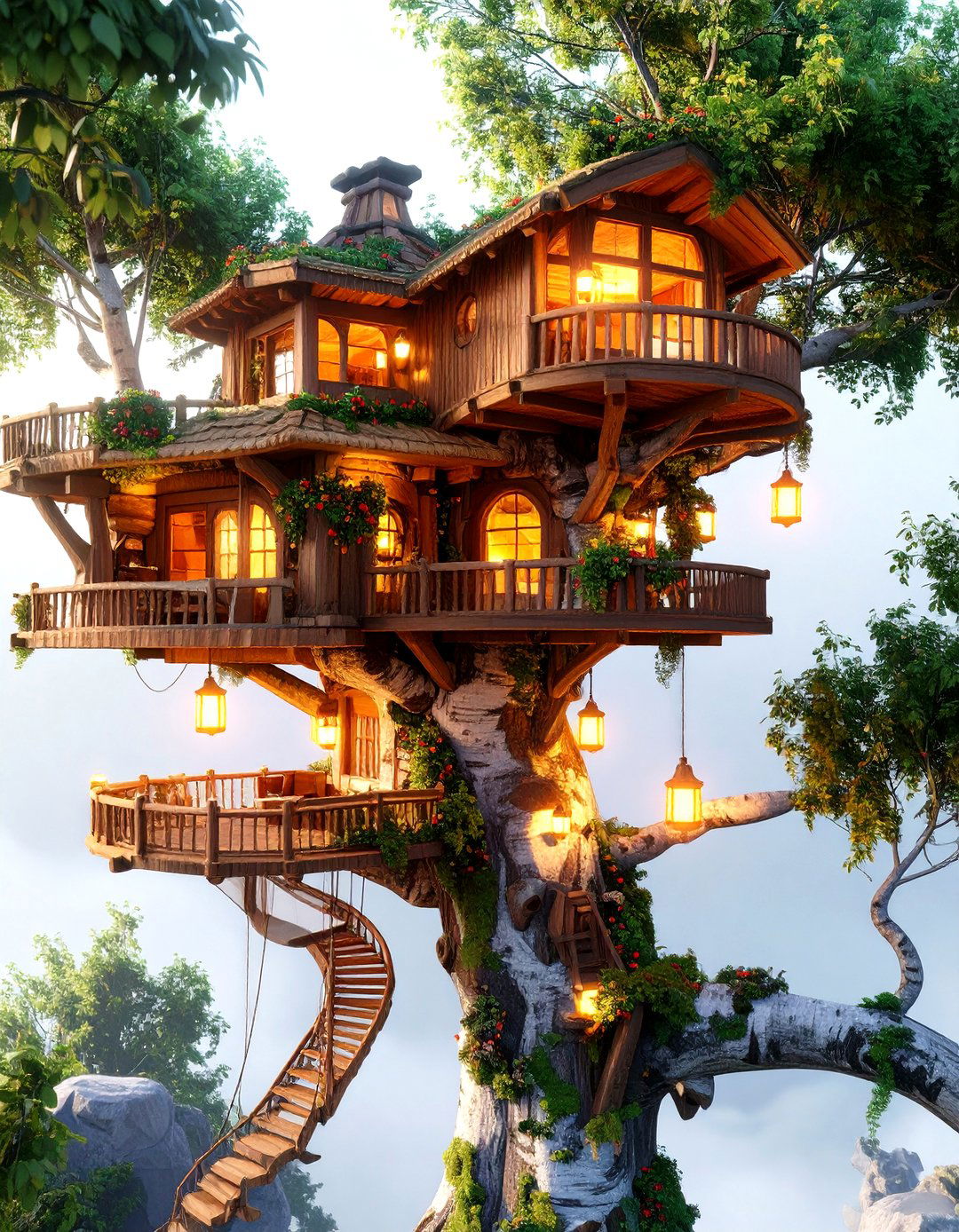 Elven Treetop Sanctuary - 30 interior design minecraft ideas