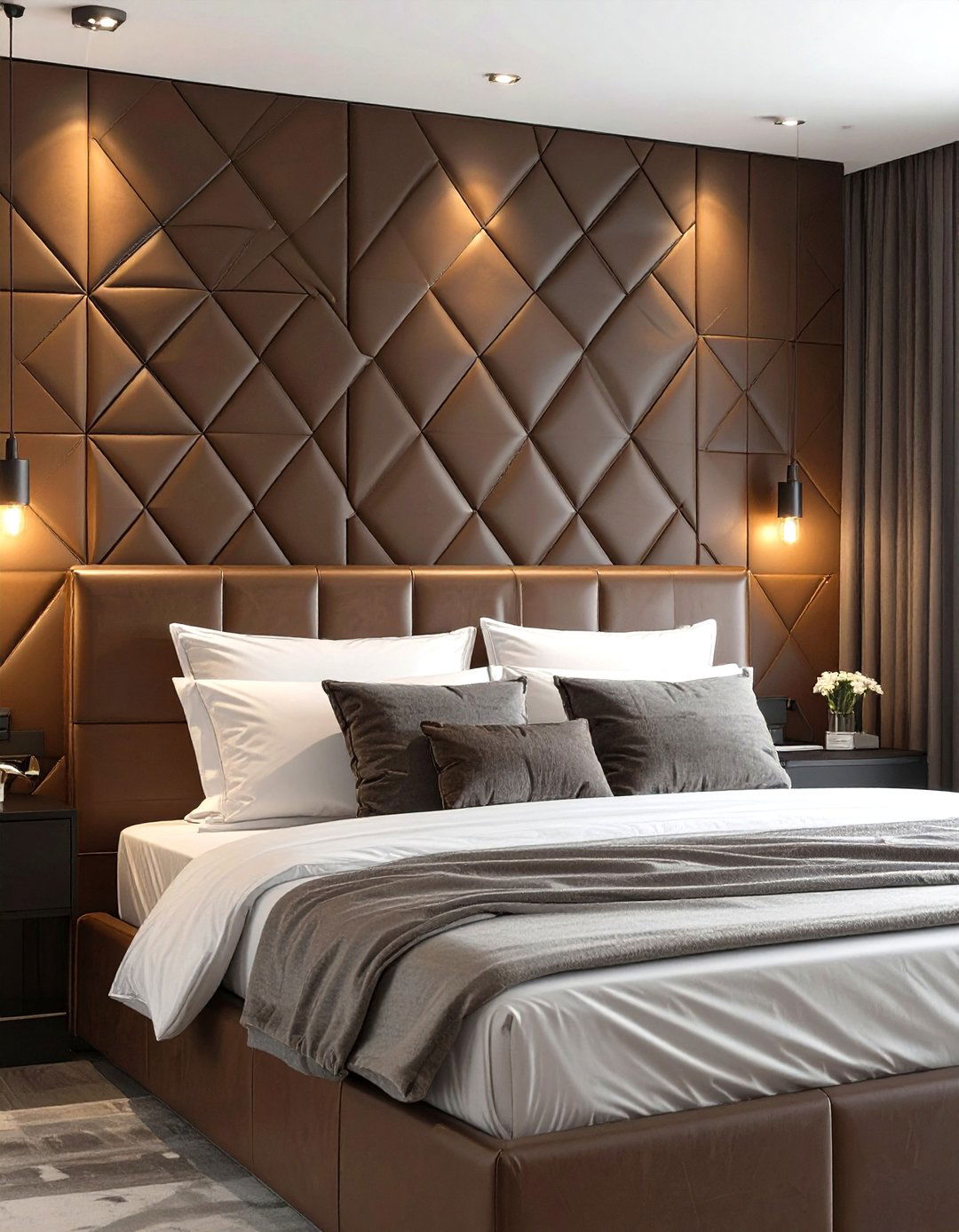 Embossed Leather Wall Panels - 30 texture in interior design ideas