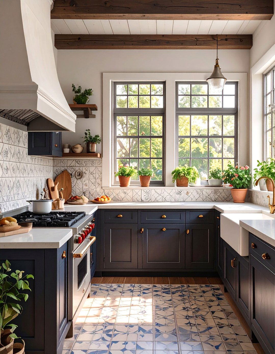 Embossed Tin Ceiling Tiles - 30 backsplash ideas for dark cabinets and light countertops