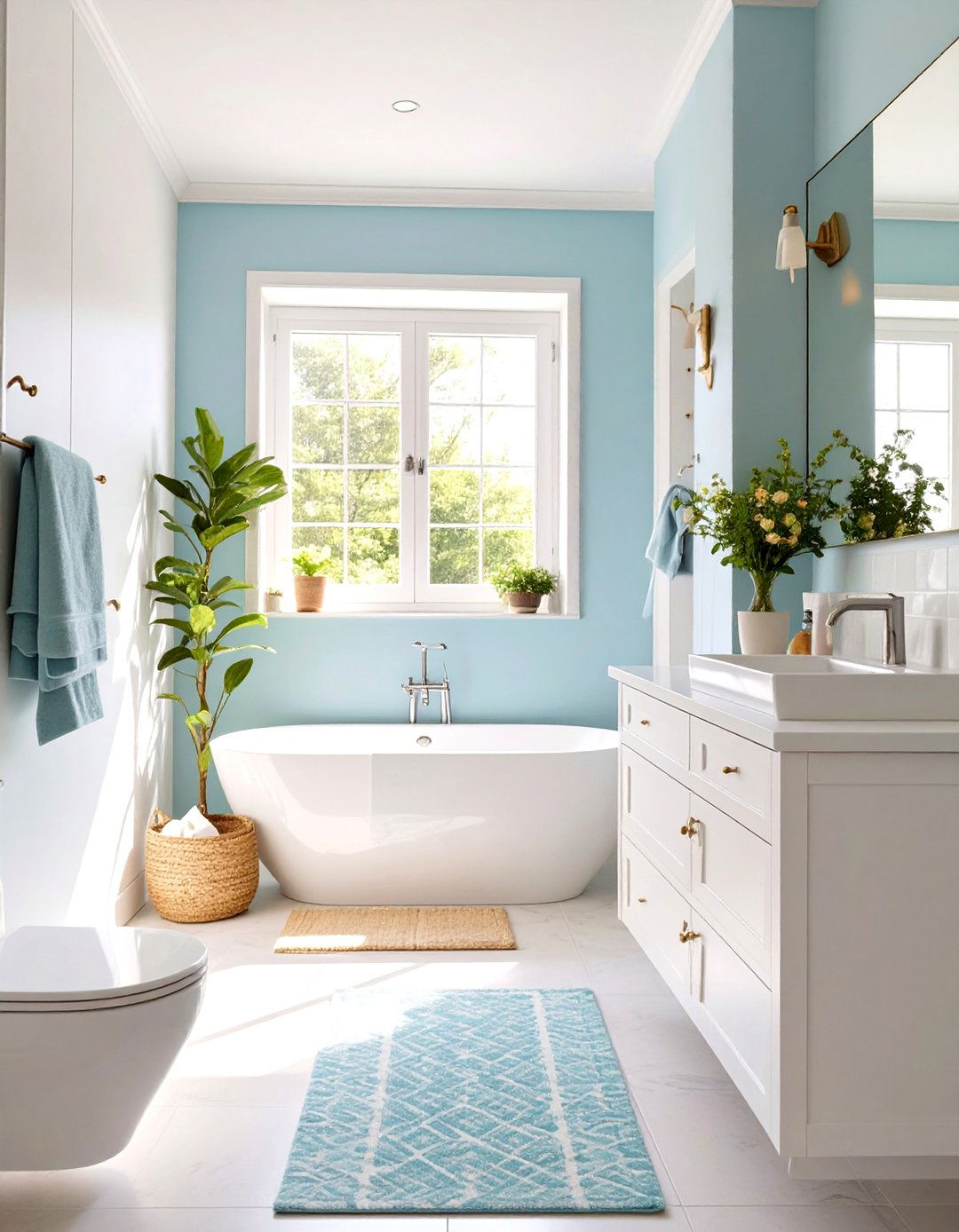 Embrace a Bright Light Color Palette - 30 small bathroom decorating ideas