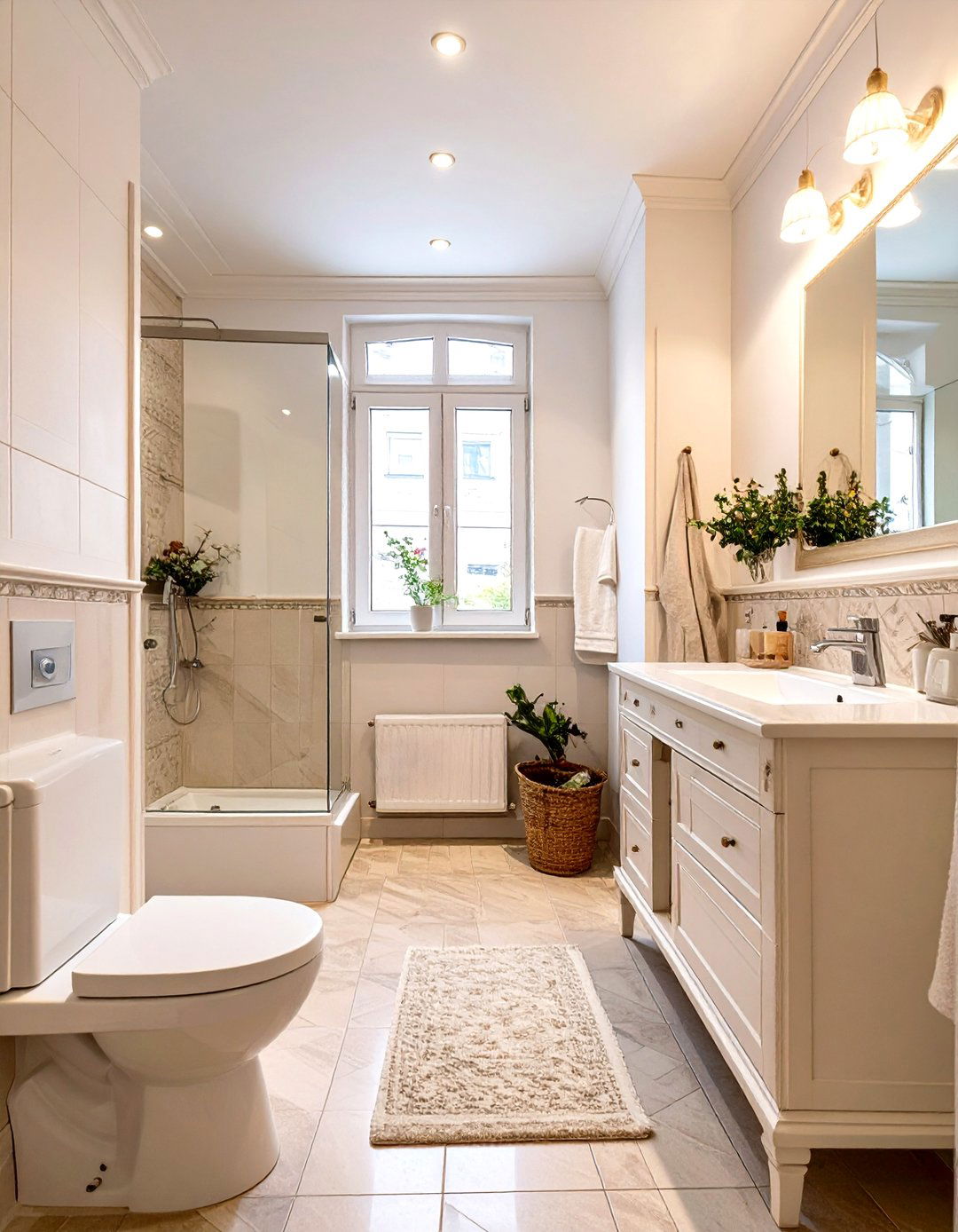 Embrace a Consistent Light Color Palette - 30 small guest bathroom ideas