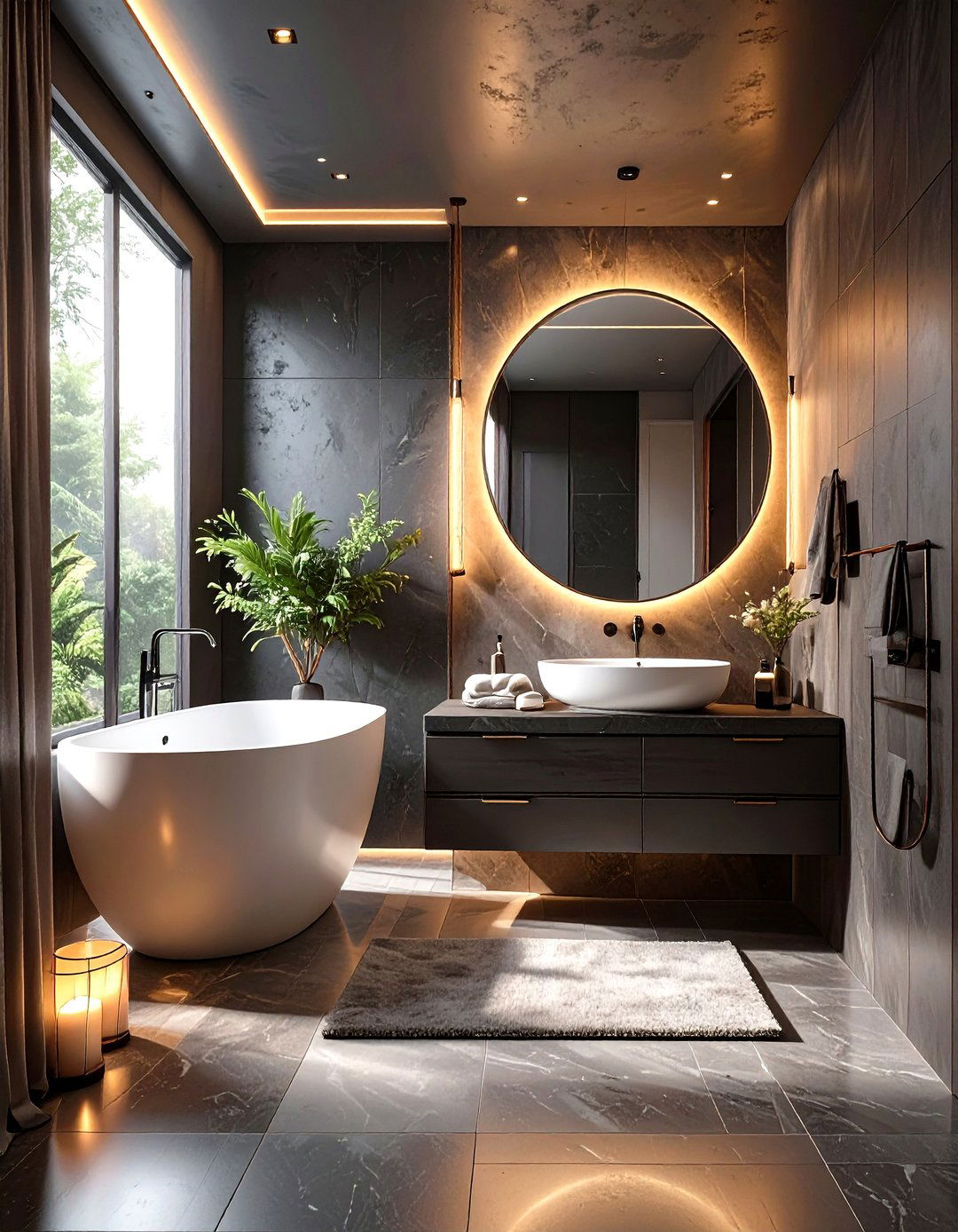 Embracing Soft Black for Dramatic Depth - 30 small bathroom color trends 2025