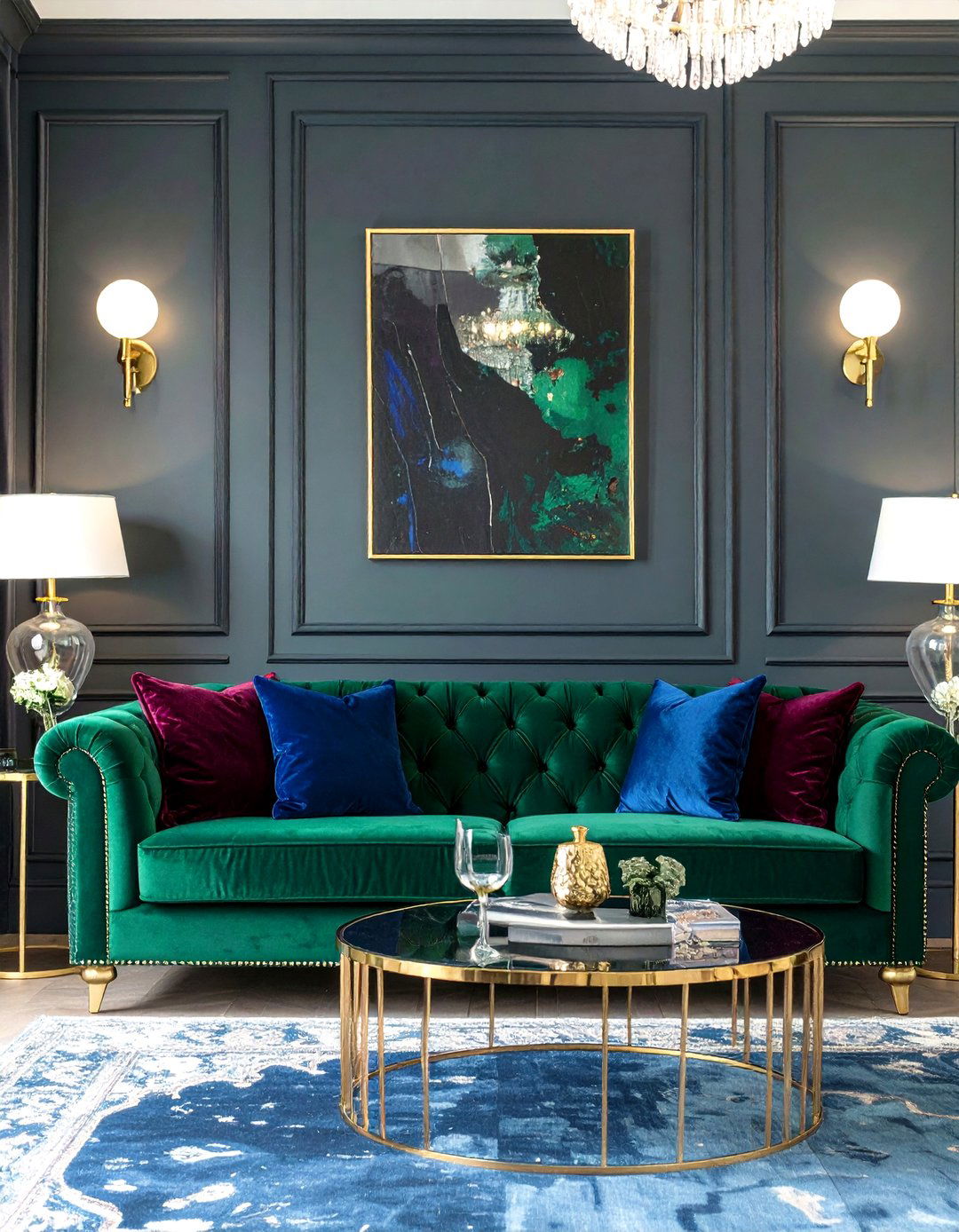Emerald Green Couch With Jewel Tones - 30 green couch living room ideas