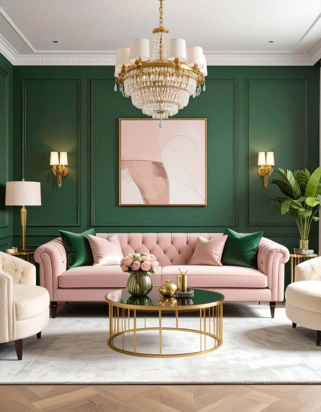 Emerald Green Living Room Jewel Box - 30 dark living room ideas