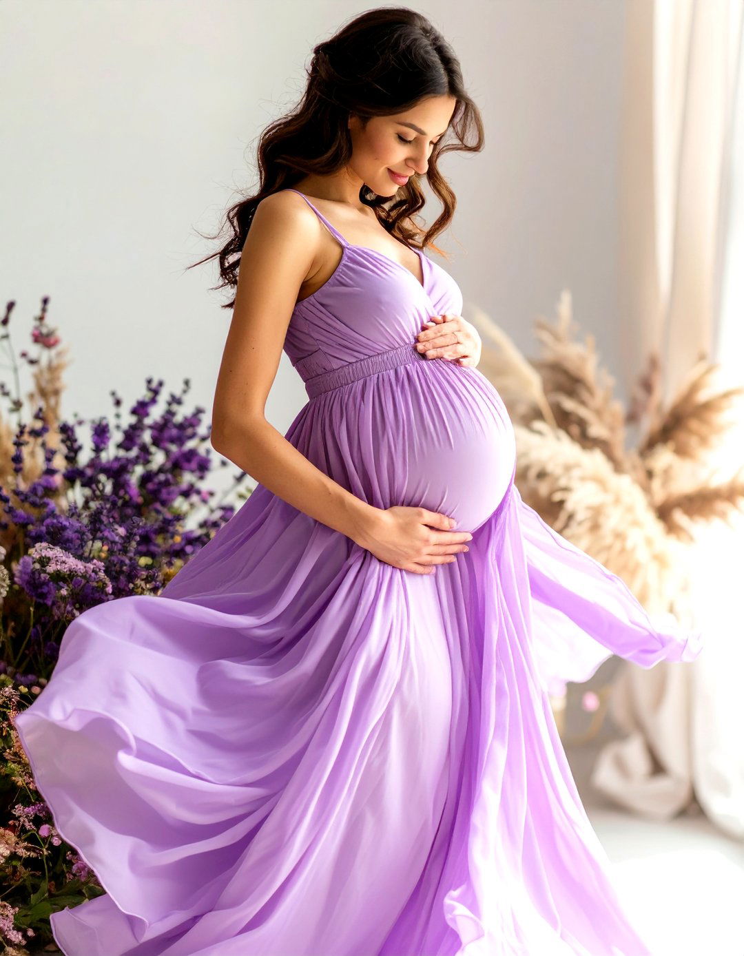 Empire Waist Maxi Dress - 30 baby shower outfit ideas