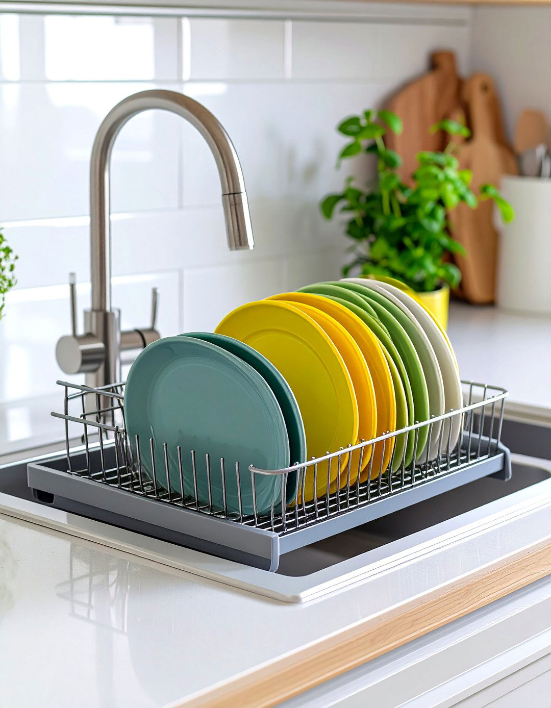 Employ Over the Sink Roll Up Dish Racks - 30 small kitchen storage ideas