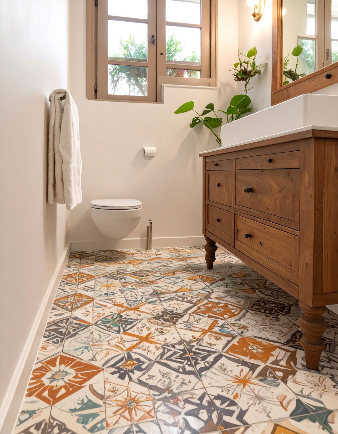Encaustic Look Bathroom Floor Tiles - 30 bathroom tiles design images ideas