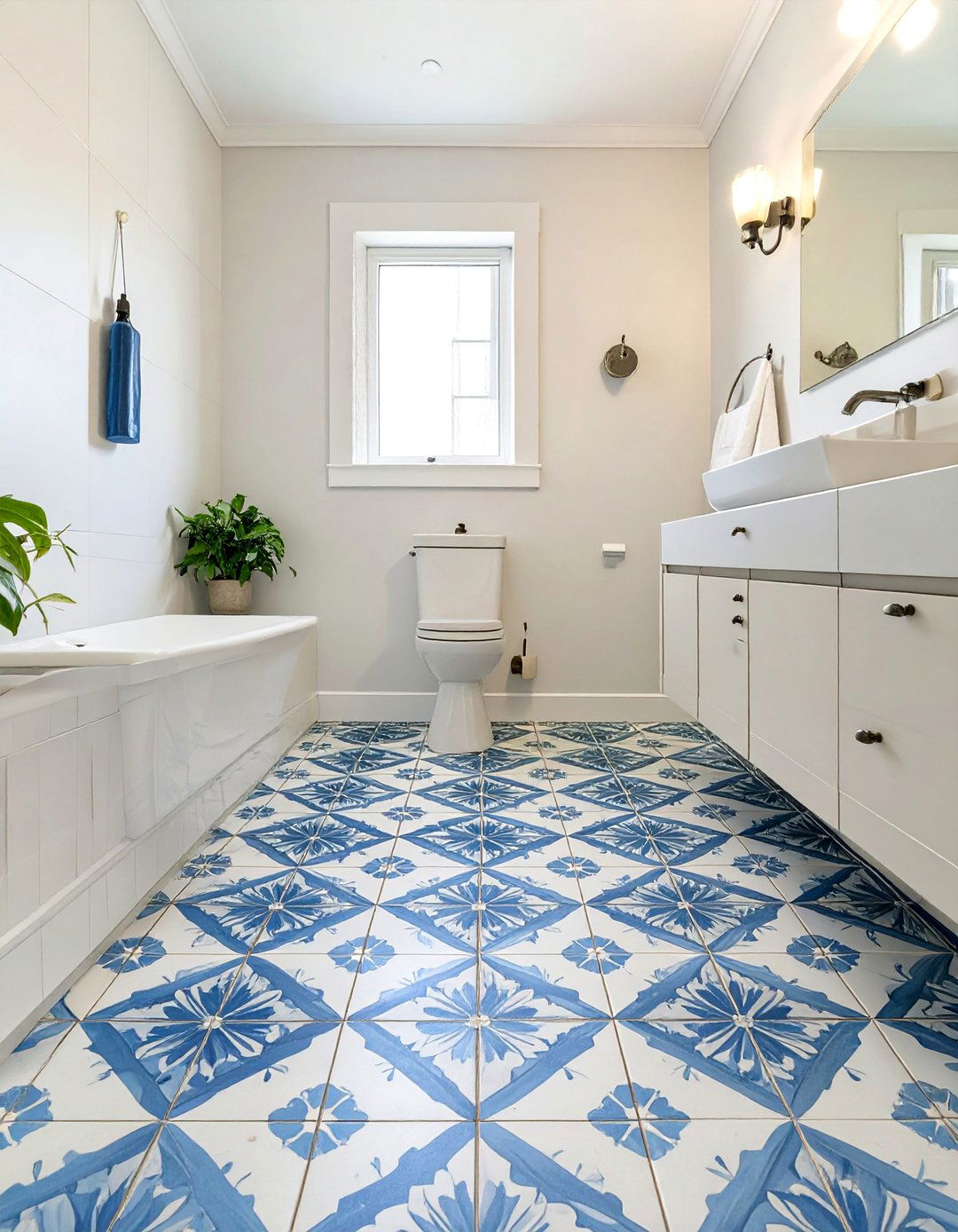 Encaustic Style Patterned Bathroom Tiles - 30 bathroom floor tiles ideas
