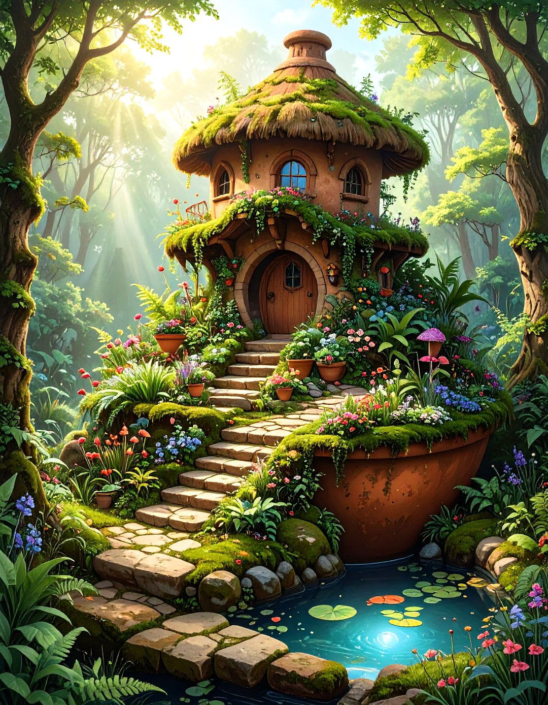 Enchanted Fairy Garden in a Broken Pot - 30 outdoor  decorations ideas diy