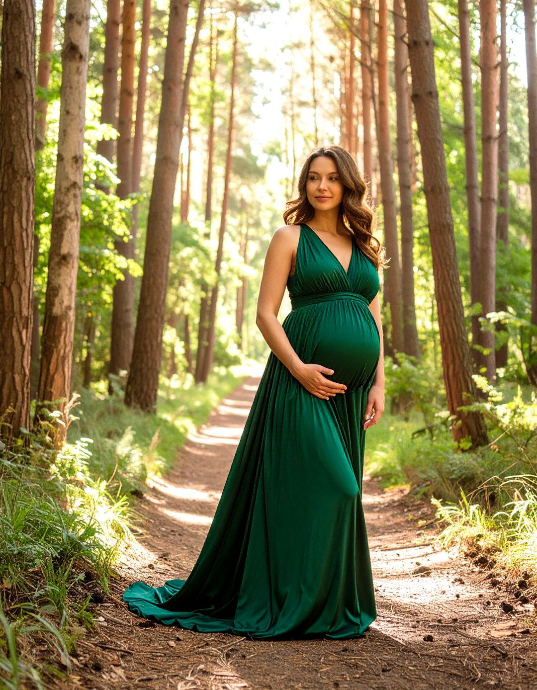 Enchanted Forest Path Maternity Photoshoot - 30 outdoor maternity photoshoot ideas