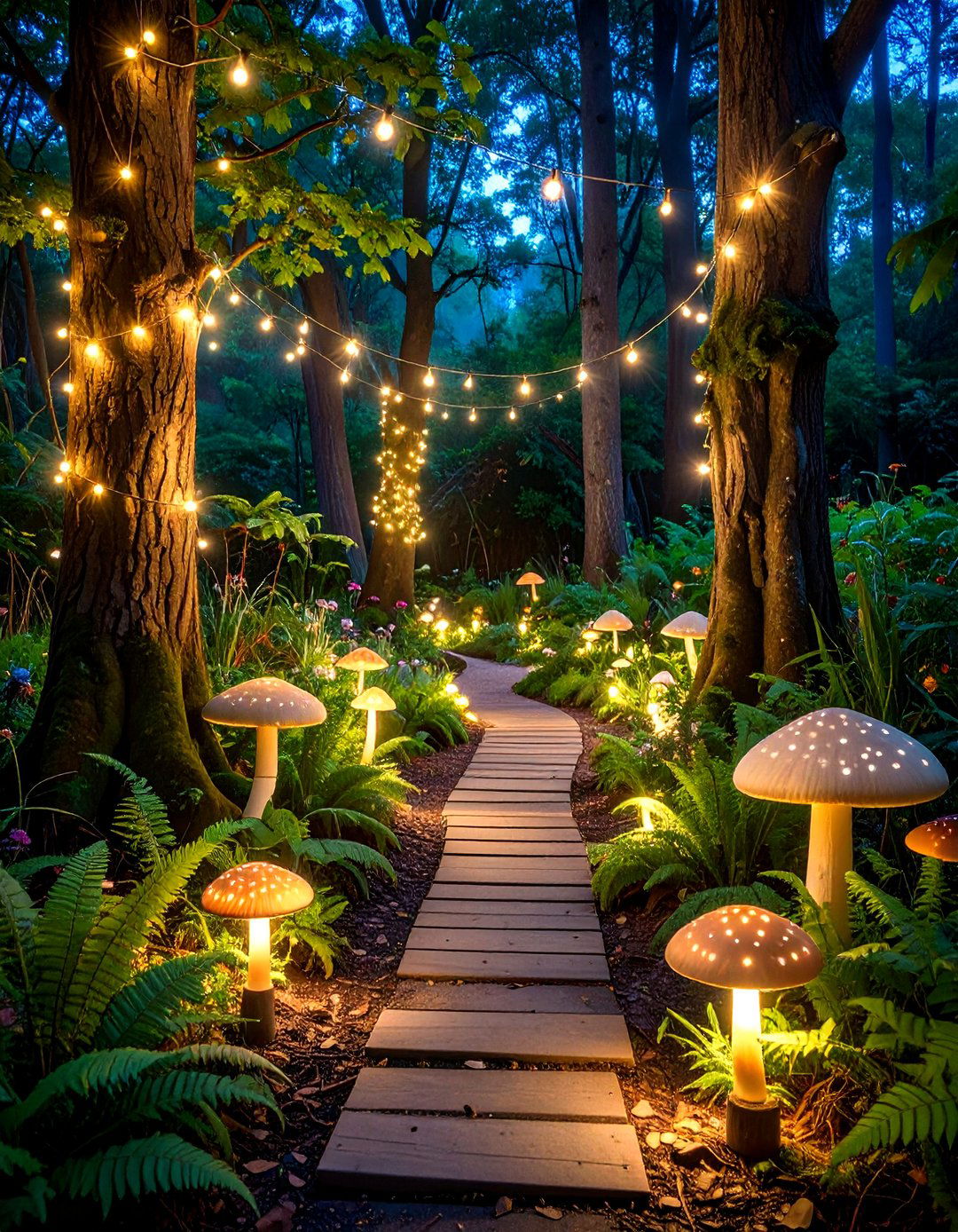 Enchanted Forest Pathway Lighting - 30 backyard lighting ideas