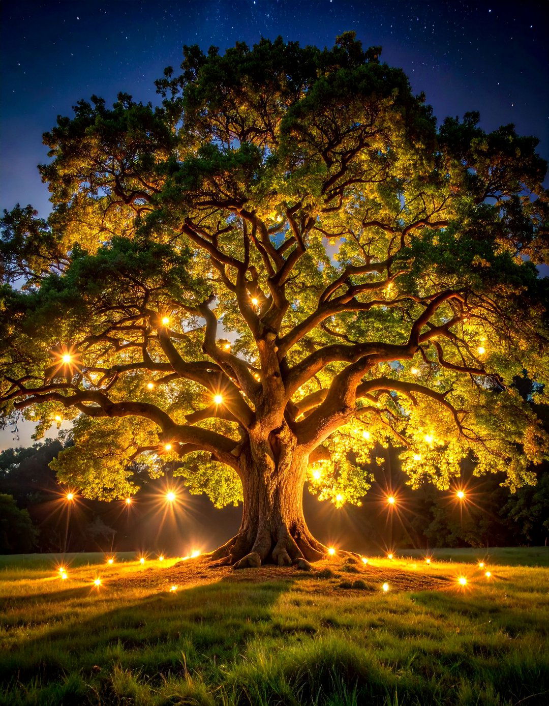 Enchanted Forest Uplighting - 30 backyard lights ideas