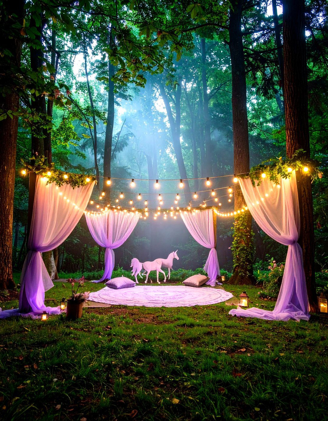 Enchanted Forest with Mythical Creatures - 30 halloween front yard ideas