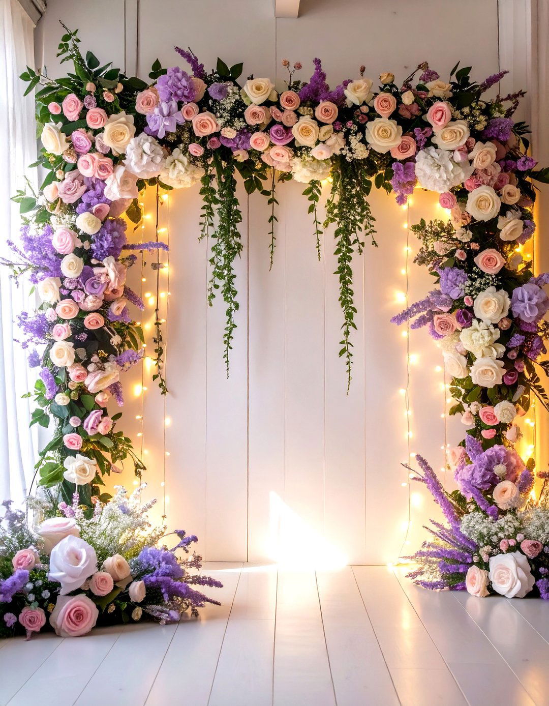 Enchanted Garden Floral Wall - 30 baby shower backdrop ideas
