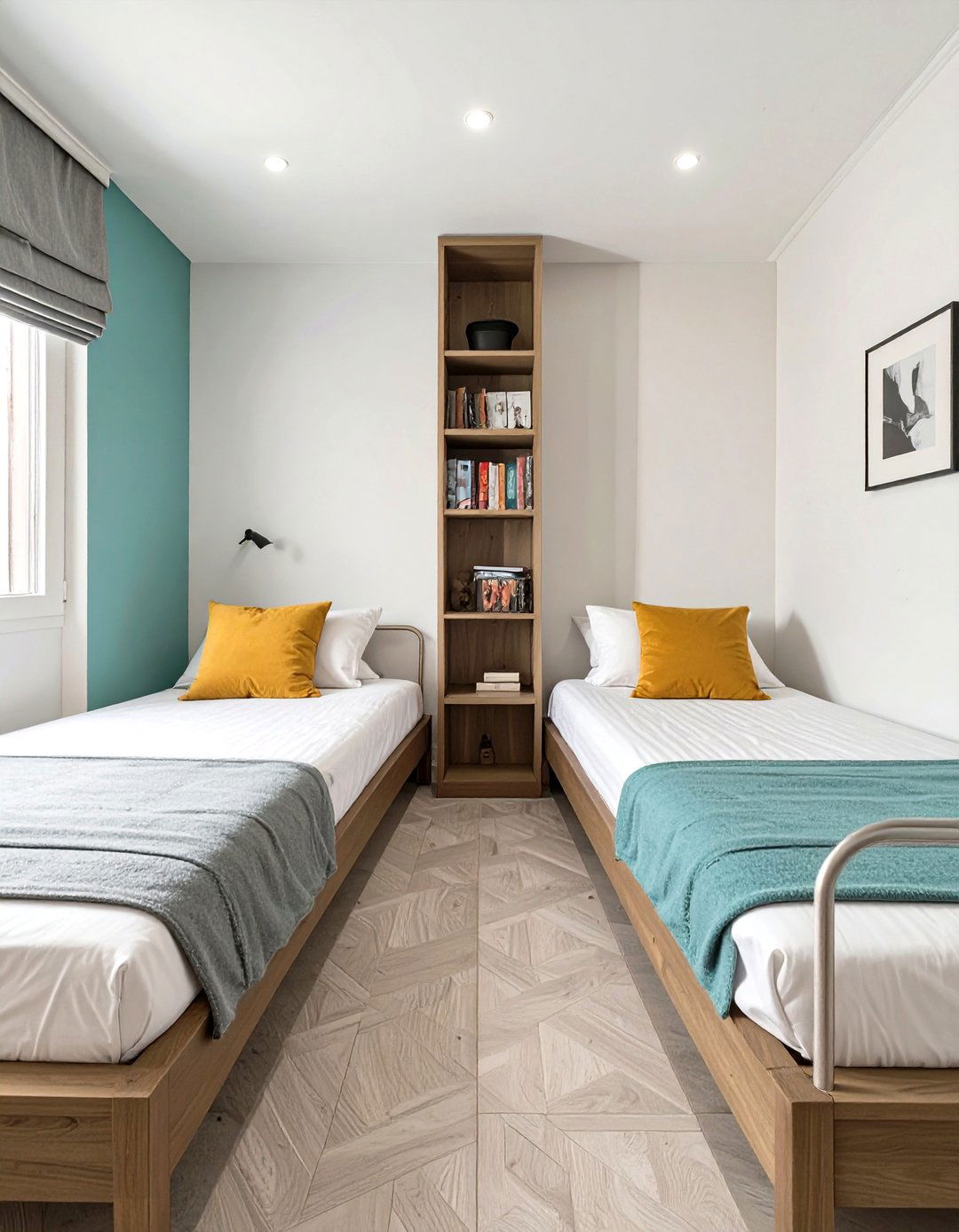 End to End Bed Placement in a Narrow Room - 30 twin bedroom ideas for small rooms