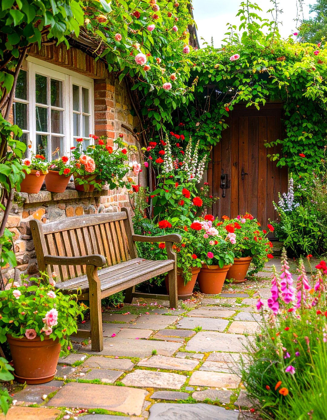 English Cottage Garden Patio - 30 inexpensive patio ideas