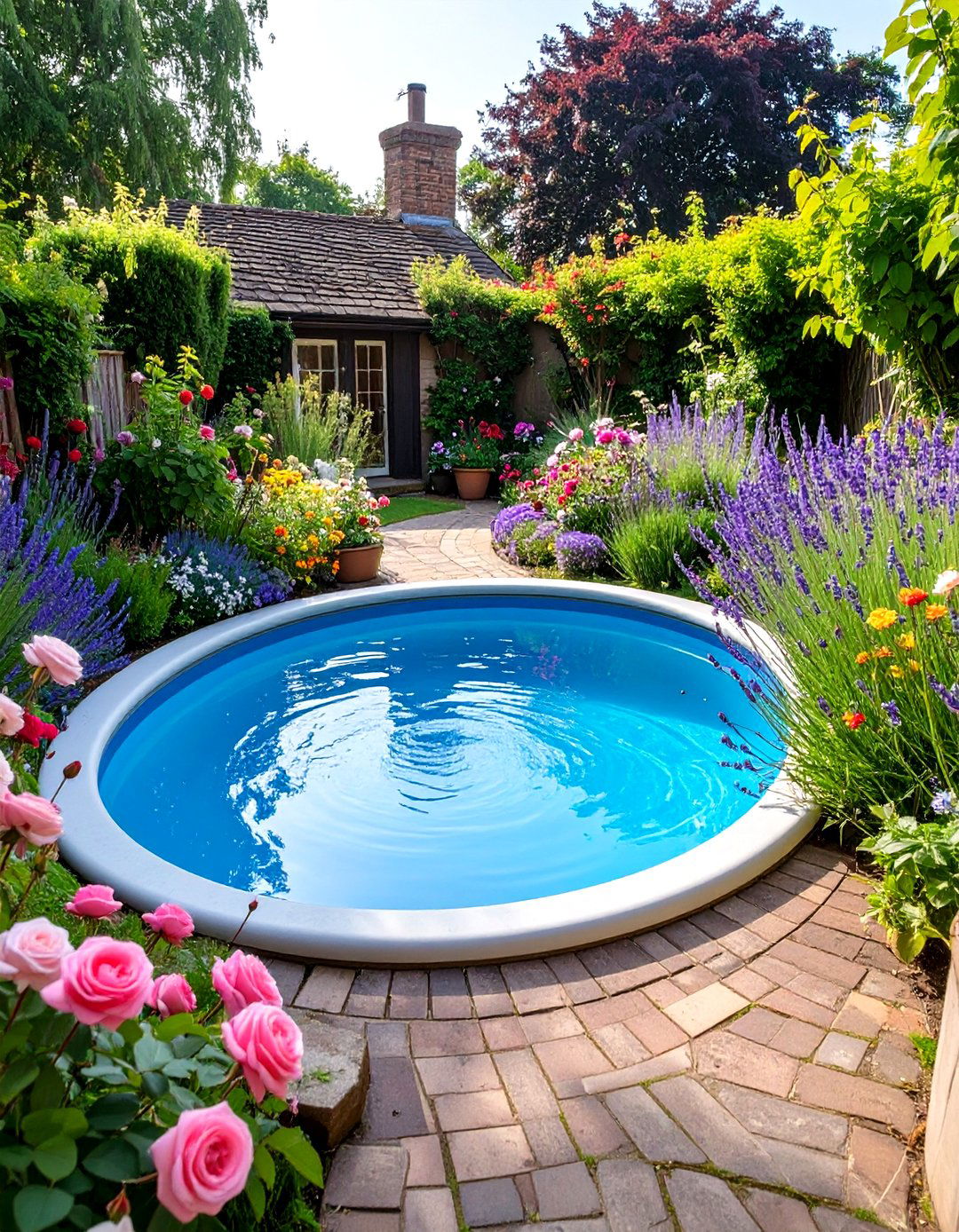 English Cottage Garden Stock Tank Pool - 30 backyard stock tank pool ideas