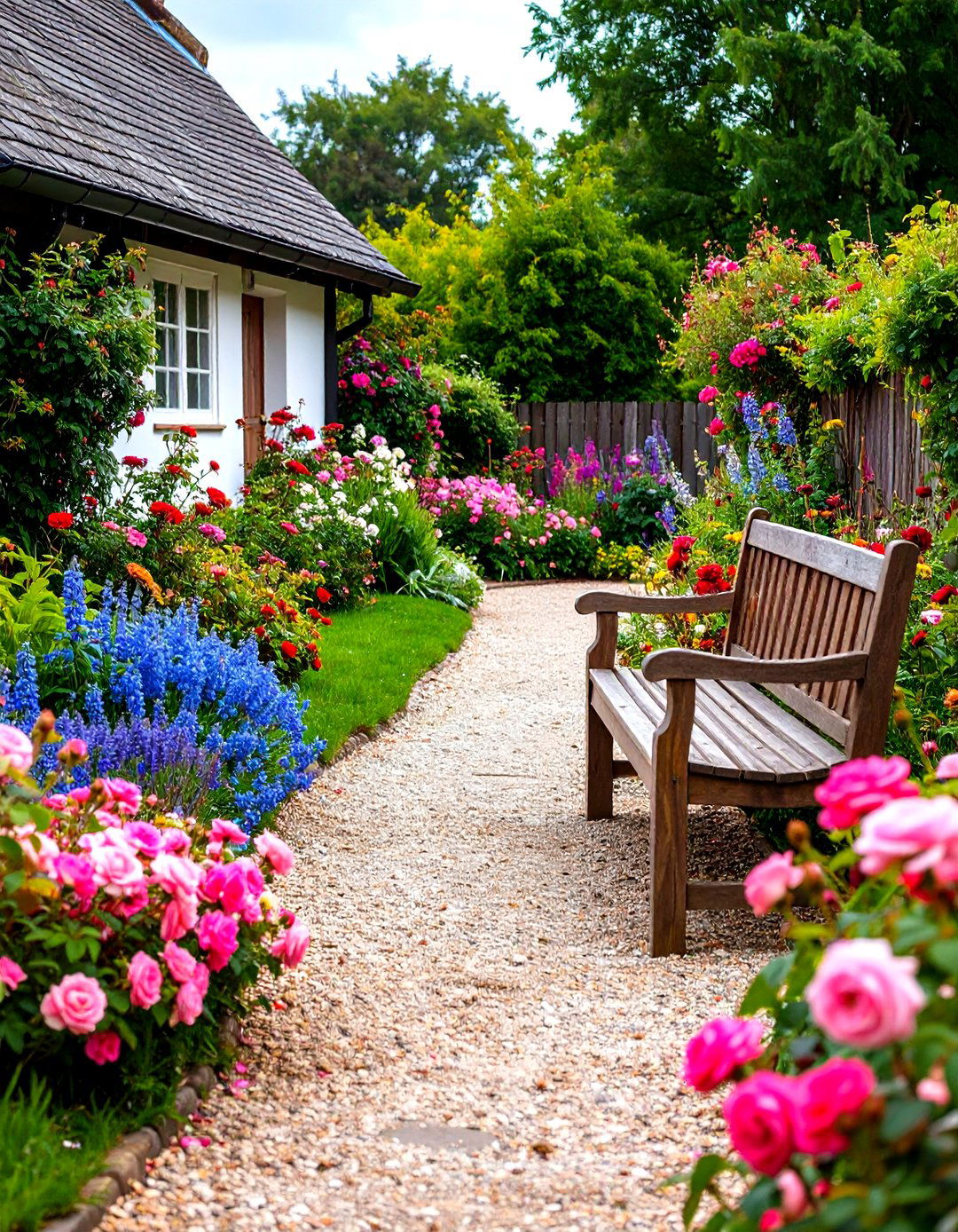 English Cottage Gravel Pathway - 30 gravel landscaping ideas