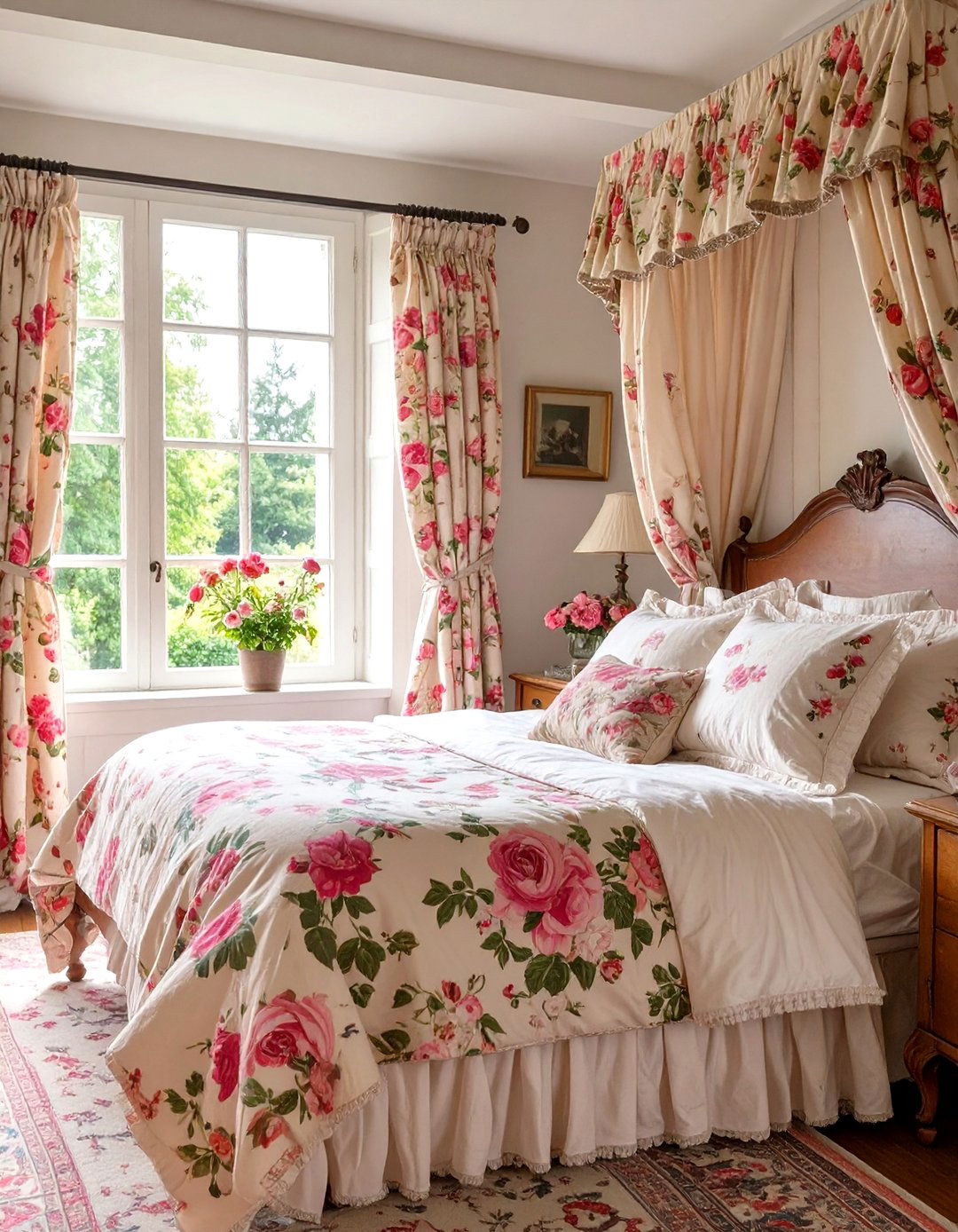 English Country Bedroom Floral Drapes - 30 bedroom window ideas