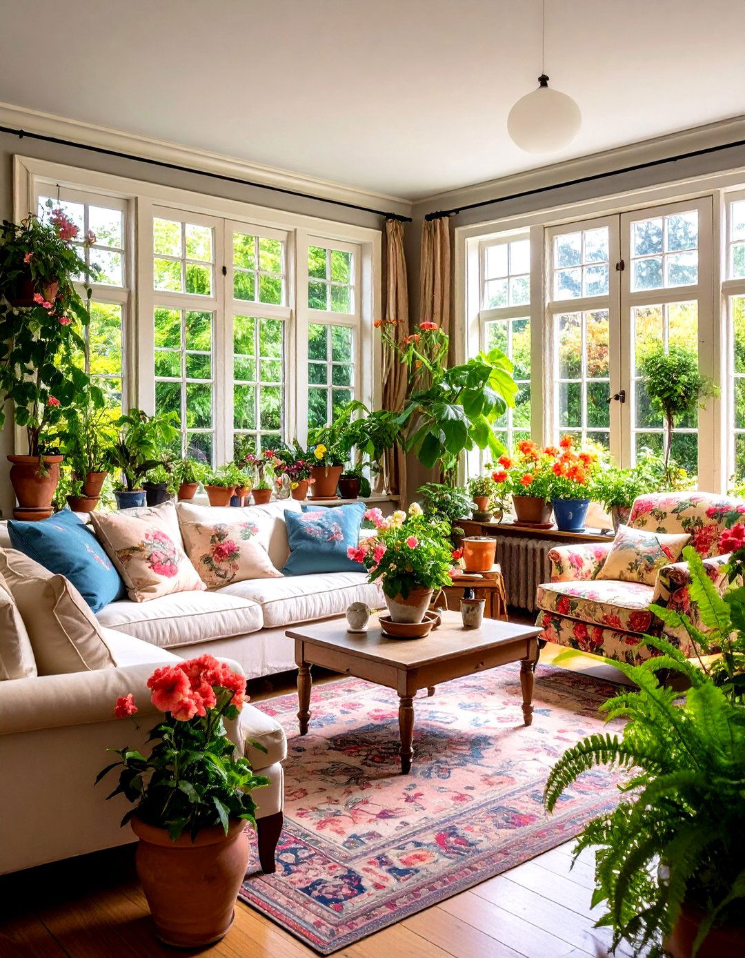 English Country Garden Living Room - 30 living room indoor plants decoration ideas