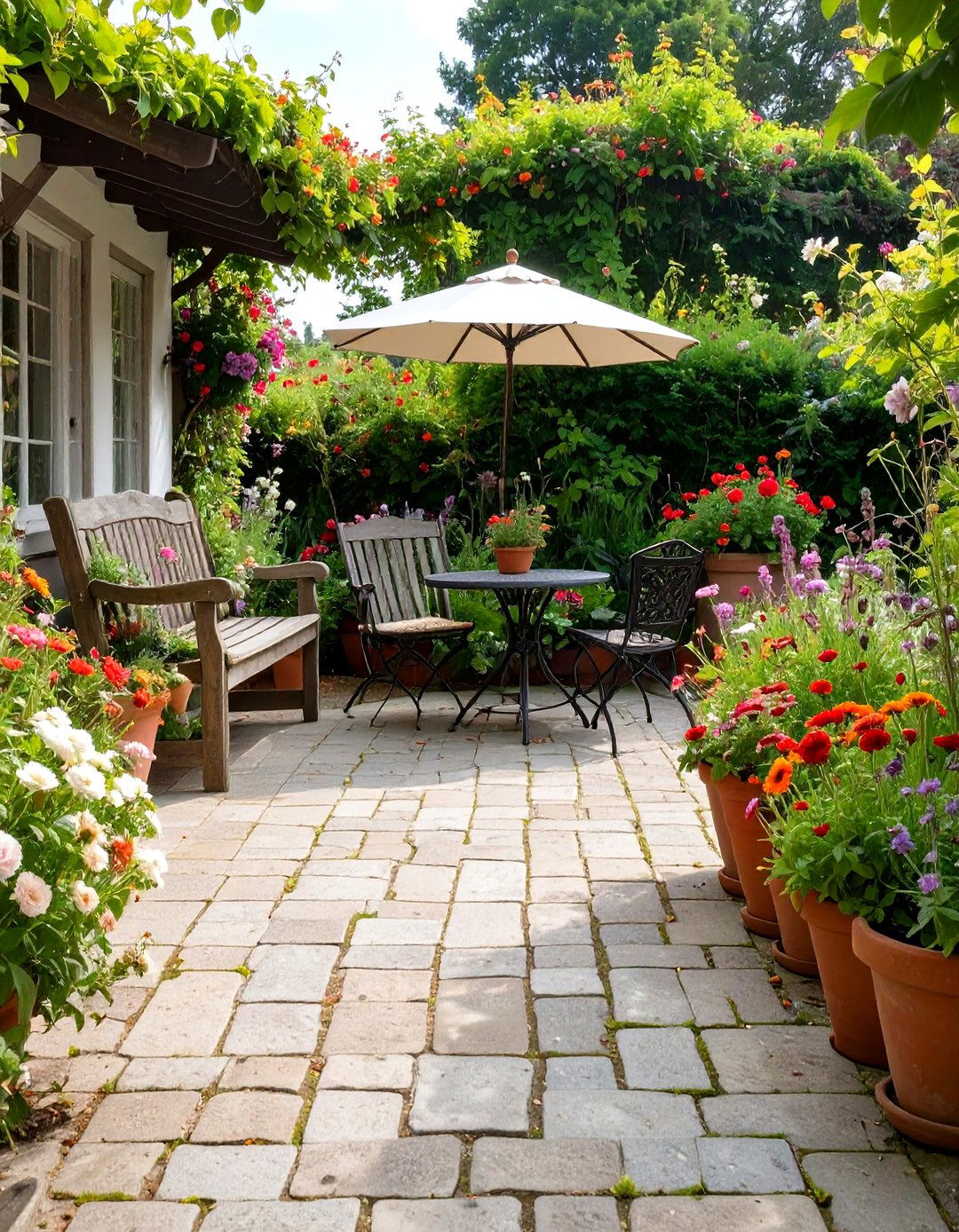 English Garden Concrete Patio - 30 concrete deck ideas