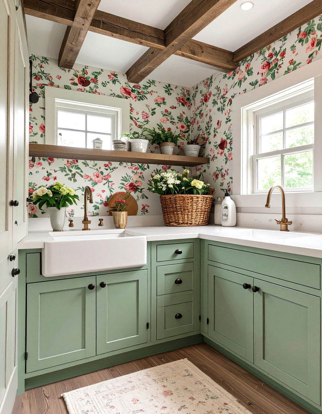 English Garden Cottage Basement Laundry Room - 30 concrete basement laundry room ideas