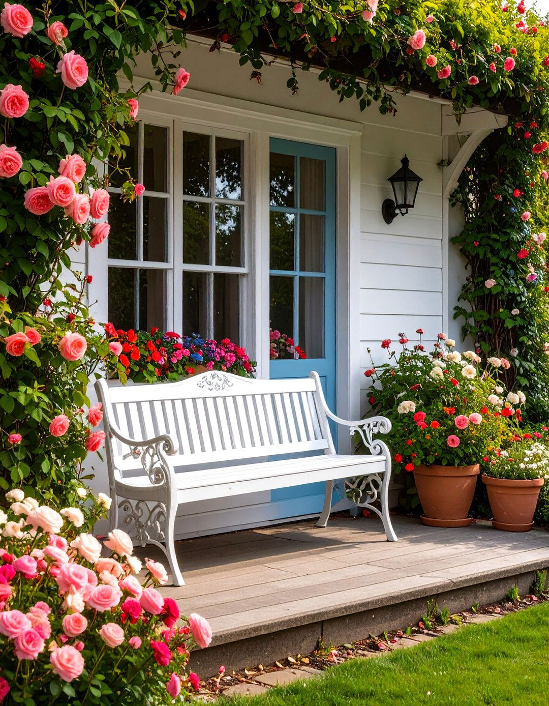 English Garden Cottage Porch - 30 front porch furniture ideas