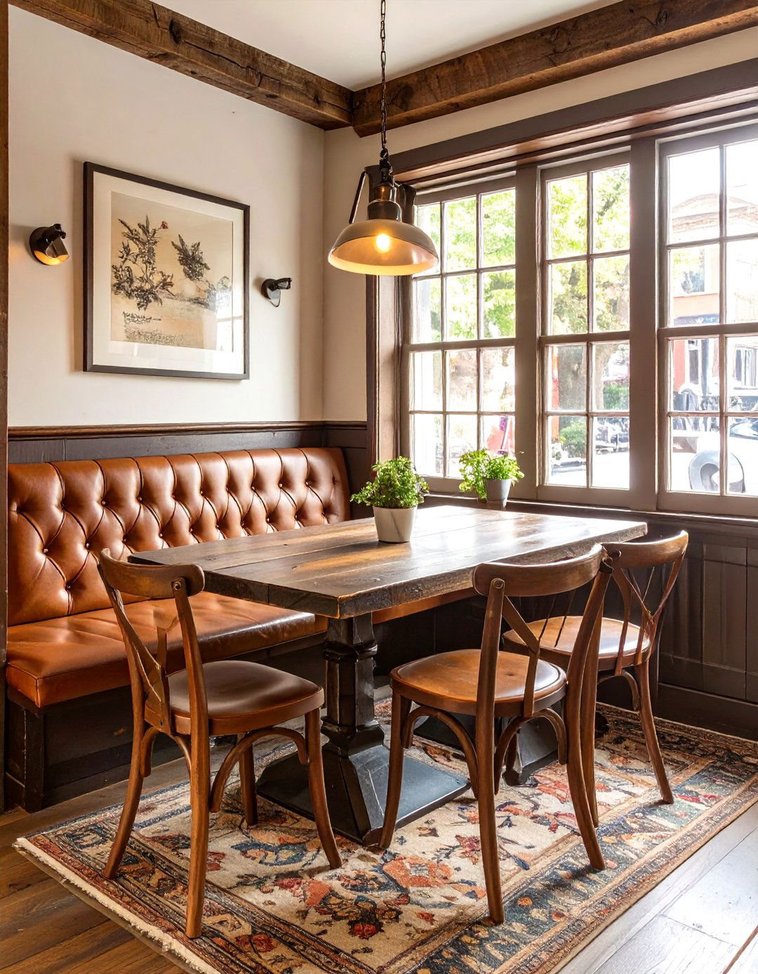 English Pub Style Dining Nook - 30 casual dining room ideas