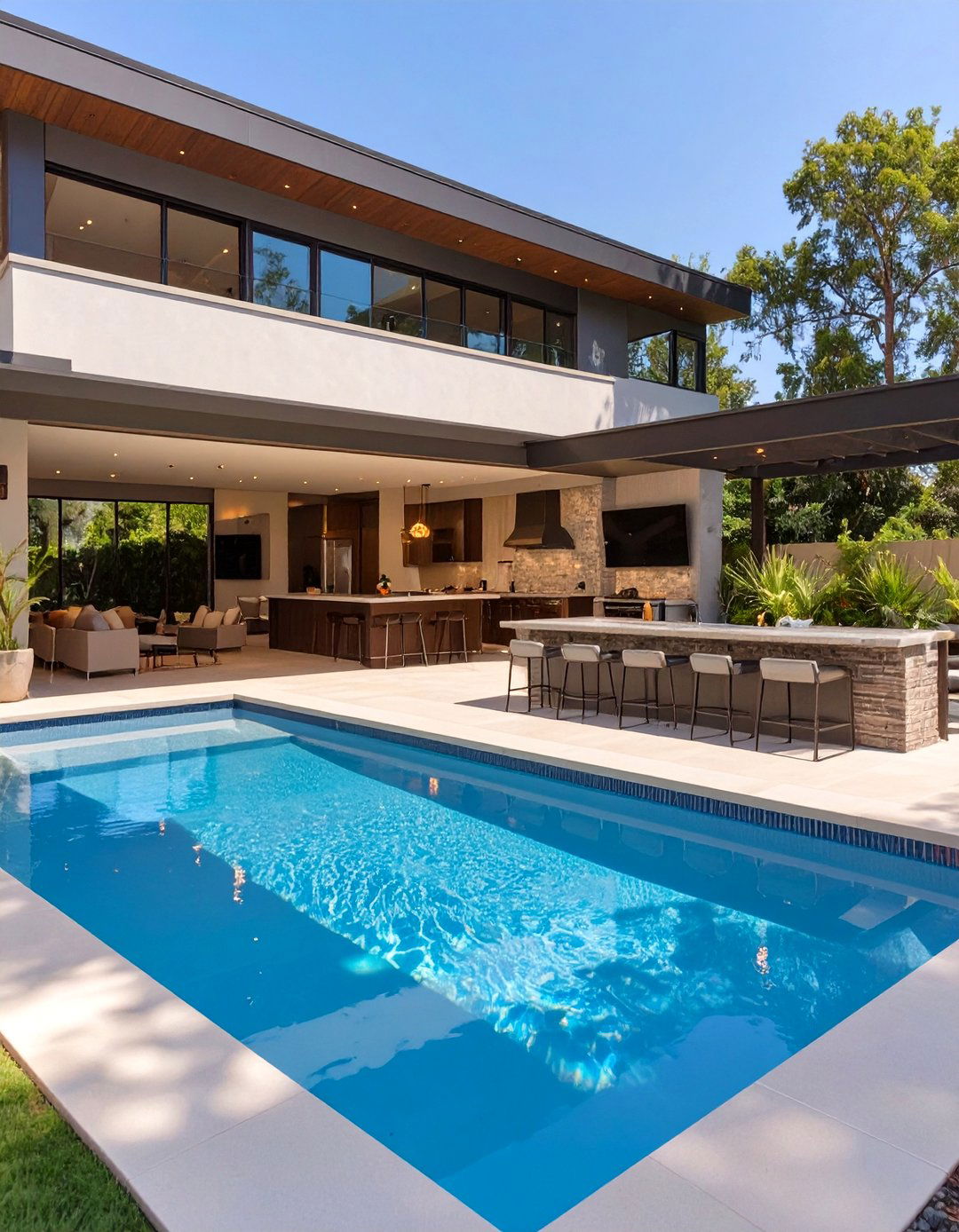 Entertainment Hub Pool Landscaping - 30 ai pool landscaping ideas