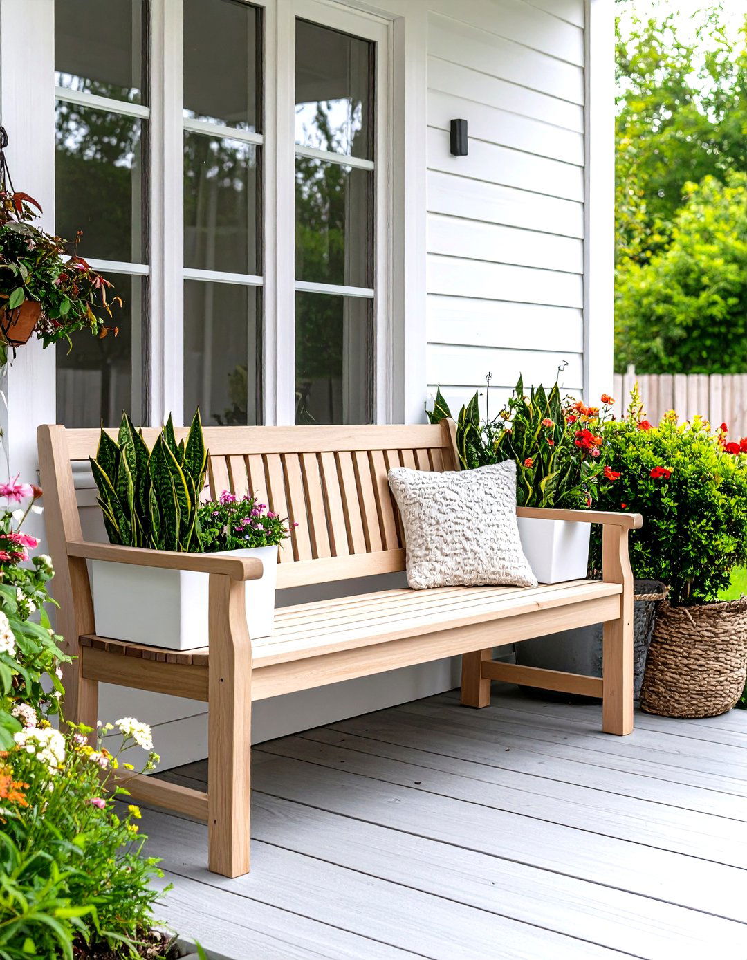 Entryway Bench with Integrated Planter - 30 entryway bench ideas