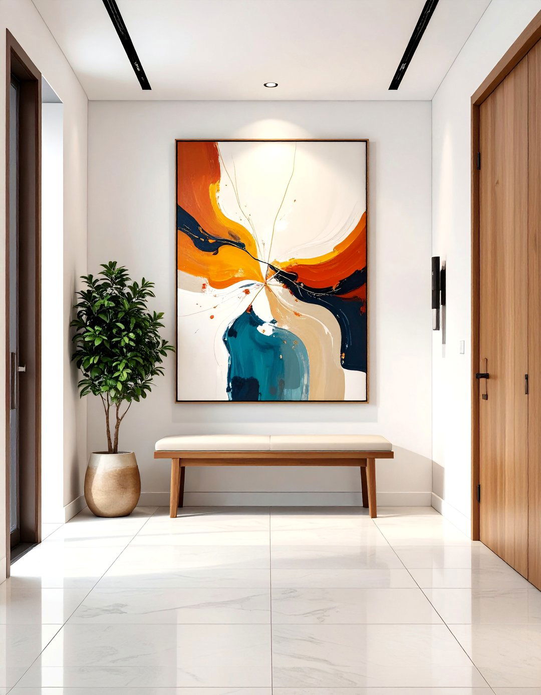 Entryway Large Scale Art Piece - 30 ai accent wall design ideas
