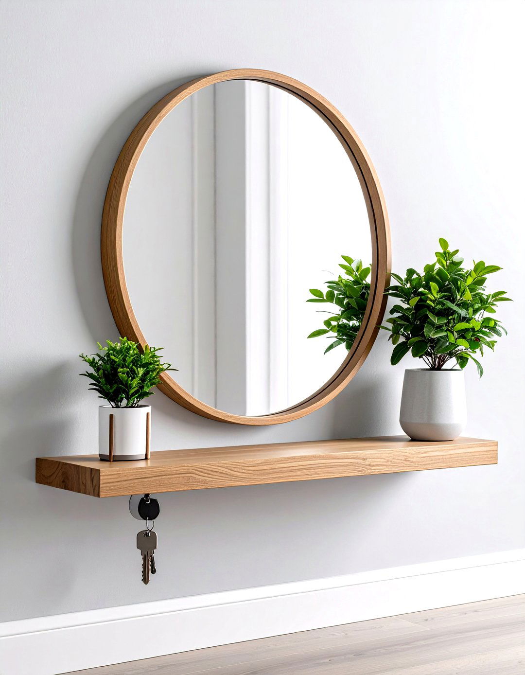 Entryway Mirror with Integrated Shelf - 30 entryway mirror ideas