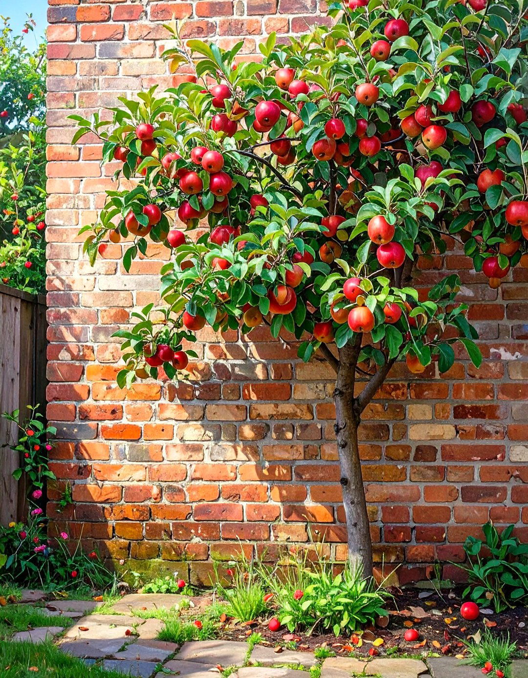 Espalier Fruit Trees Along a Fence - 30 small backyard landscaping ideas